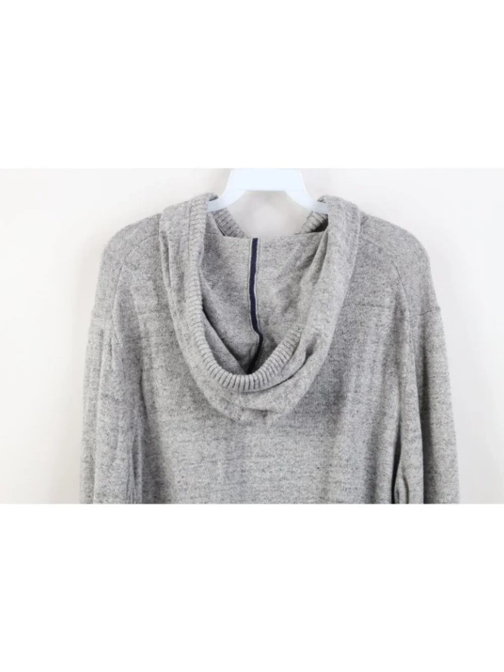 Vintage Y2K Gap Mens Large Blank Cotton Jersey Knit Hoodie Sweater Heather Gray - Picture 10 of 11